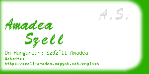 amadea szell business card